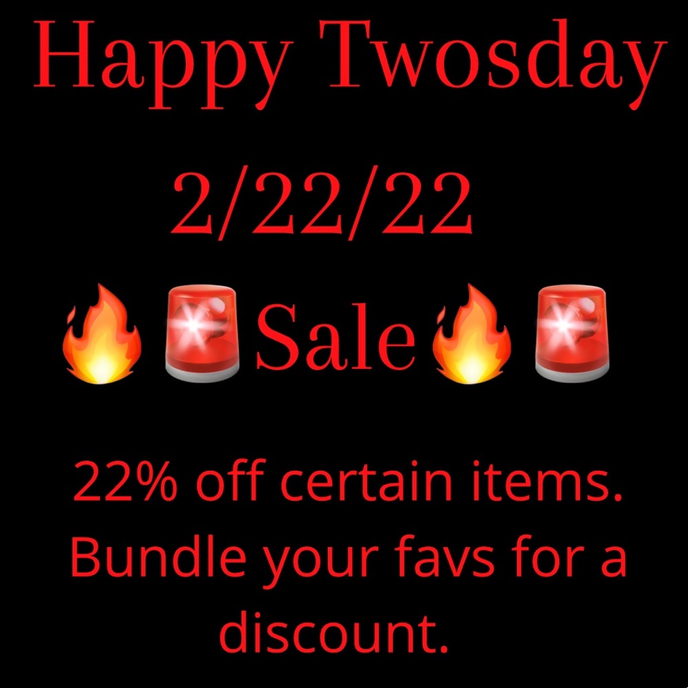 Happy Twosday!!! 22% off certain items. Bundle your favs for a discount